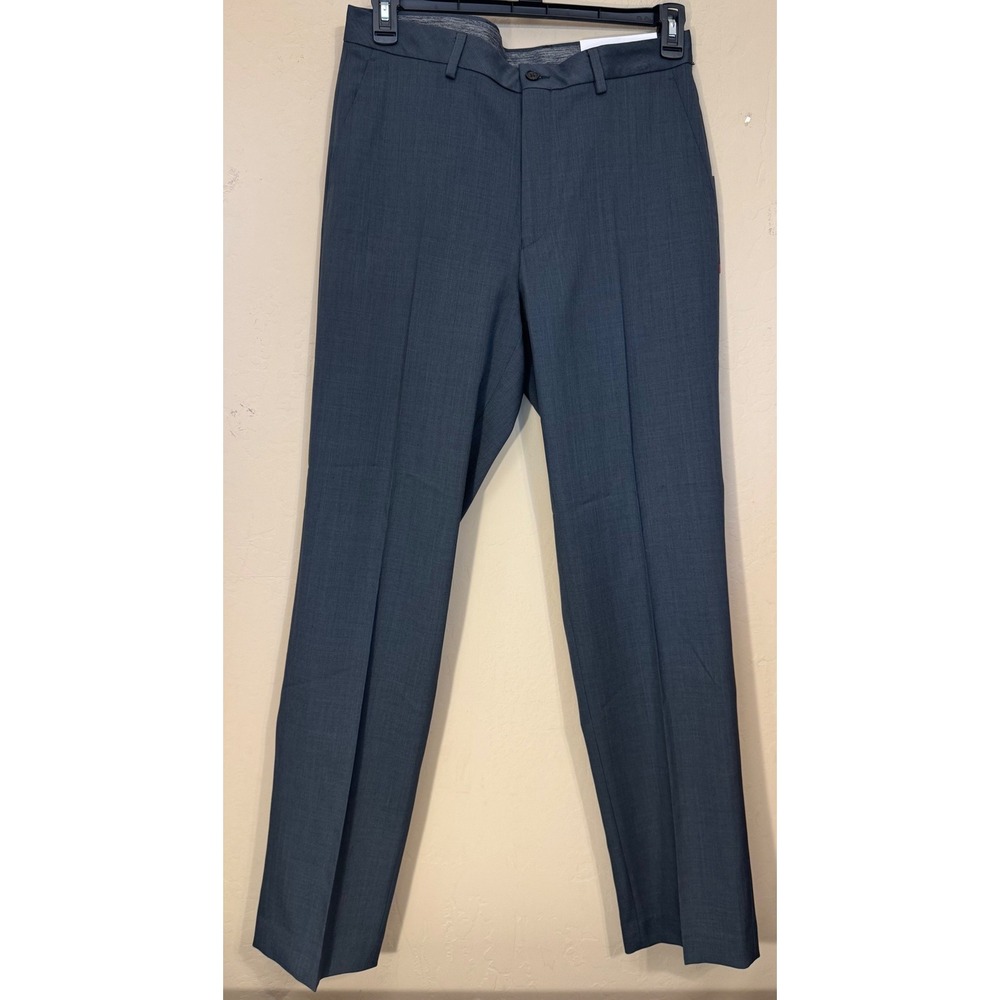 Chaps Dress Pants Men 32x32 Charcoal Grey Classic Fit Performance Stretch NEW